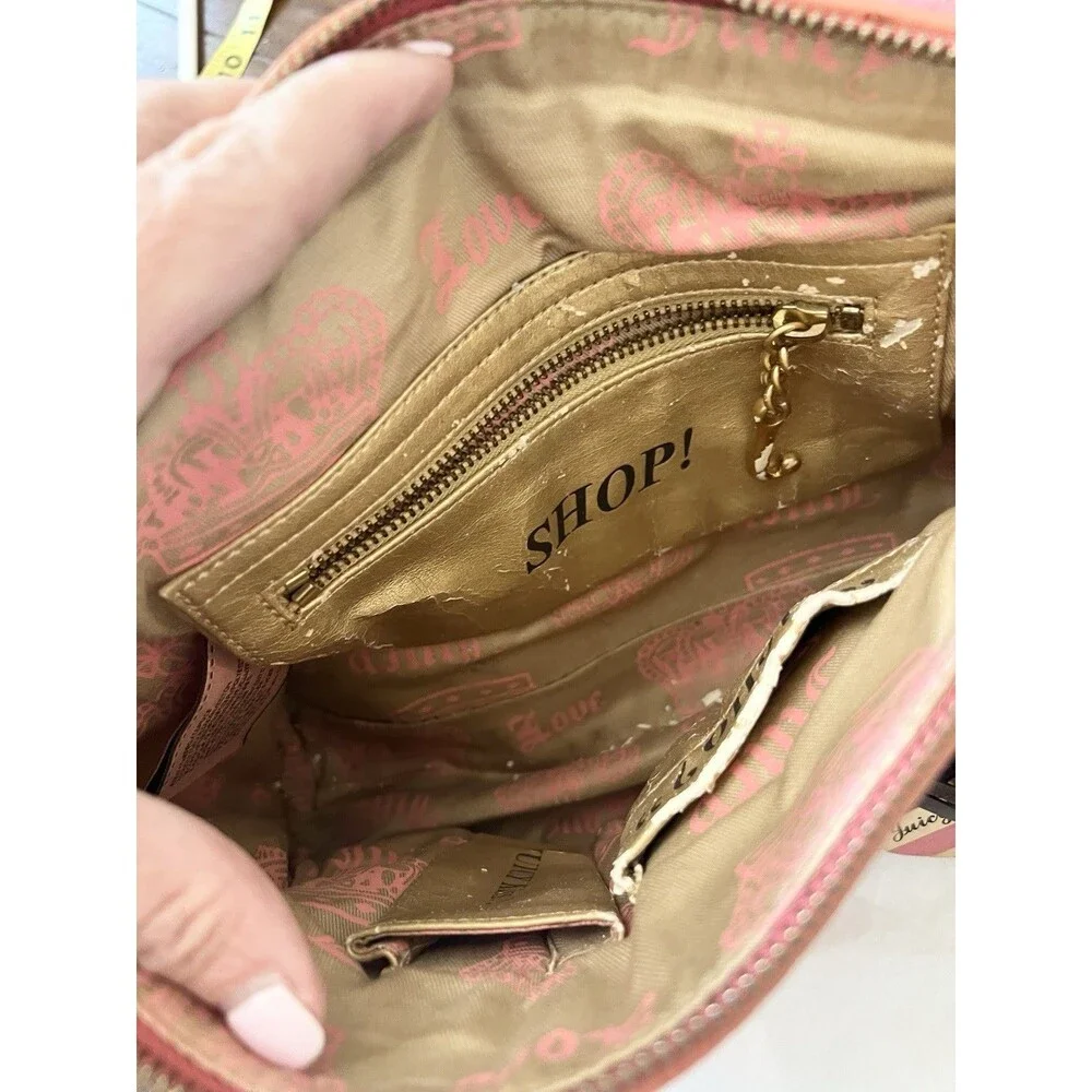Vintage Pink Juicy Couture Tote Bag Purse Handbag Daydreamer Terry Cloth Heart